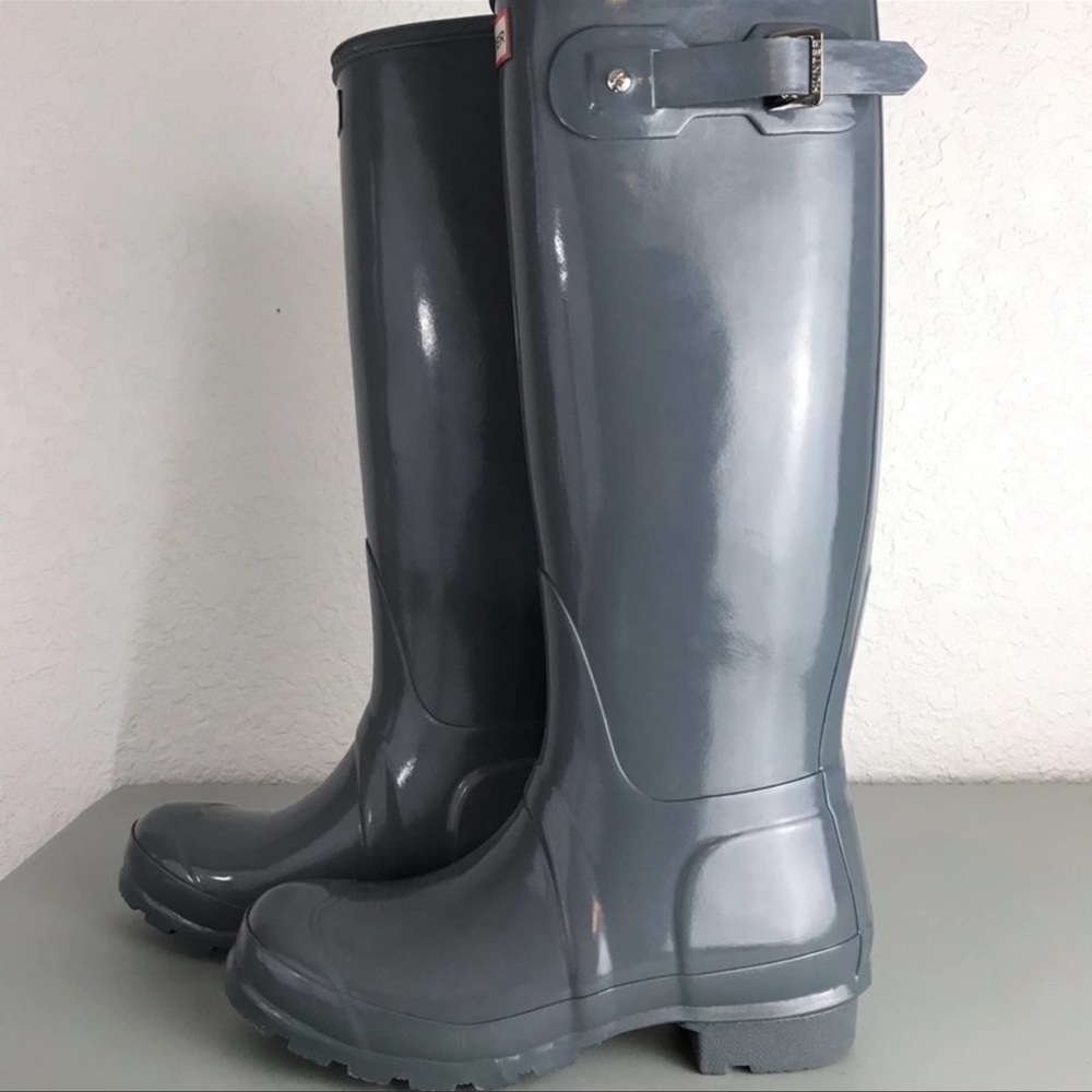 Hunter Original Tall Boot Wellies Gray Size 5 - Picture 2 of 5